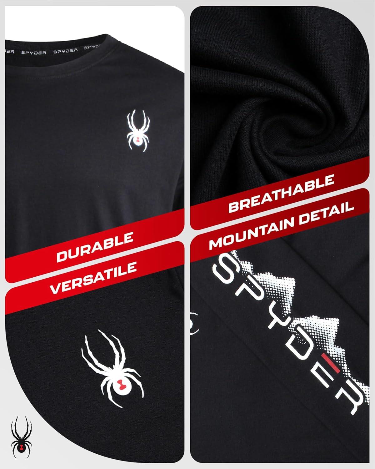 imageSpyder Mens Long Sleeve Tee Shirts  Mountain Top Printed Crewneck Graphic Tee  Casual Long Sleeve Shirts for Men SXXLBlack