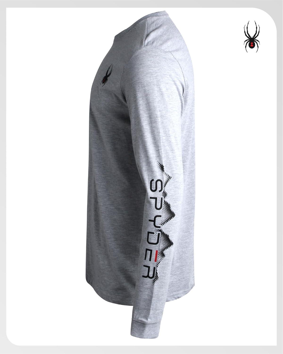imageSpyder Mens Long Sleeve Tee Shirts  Mountain Top Printed Crewneck Graphic Tee  Casual Long Sleeve Shirts for Men SXXLGrey Heather