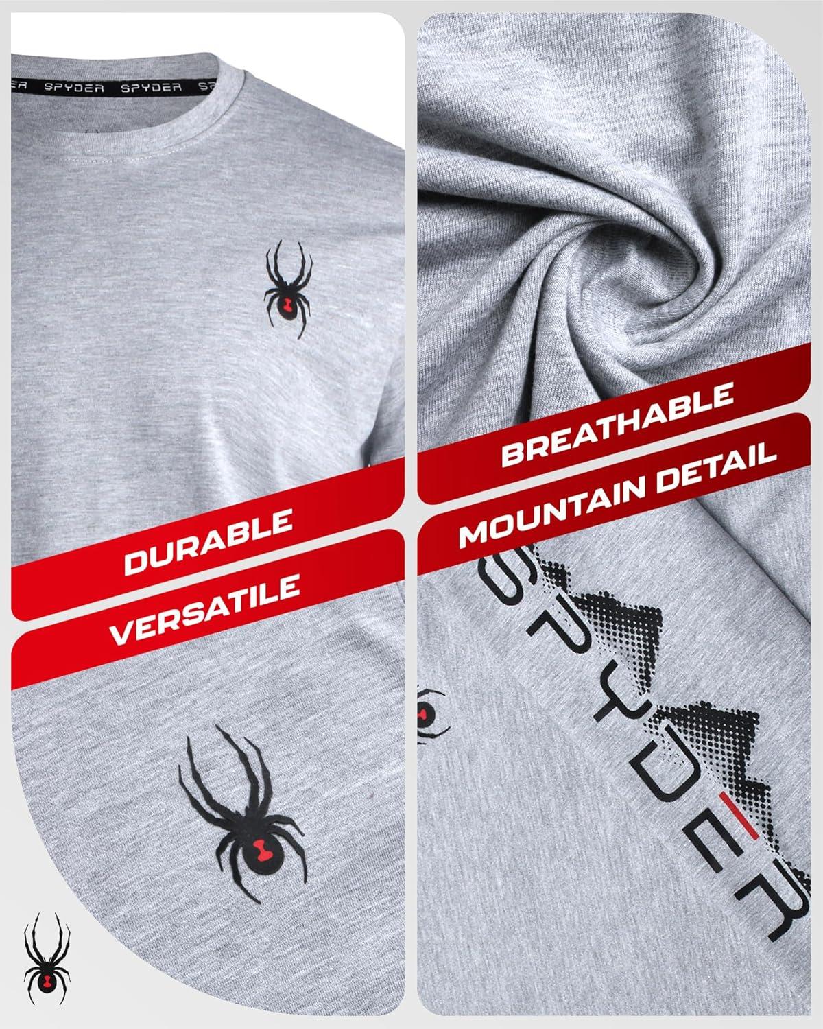imageSpyder Mens Long Sleeve Tee Shirts  Mountain Top Printed Crewneck Graphic Tee  Casual Long Sleeve Shirts for Men SXXLGrey Heather