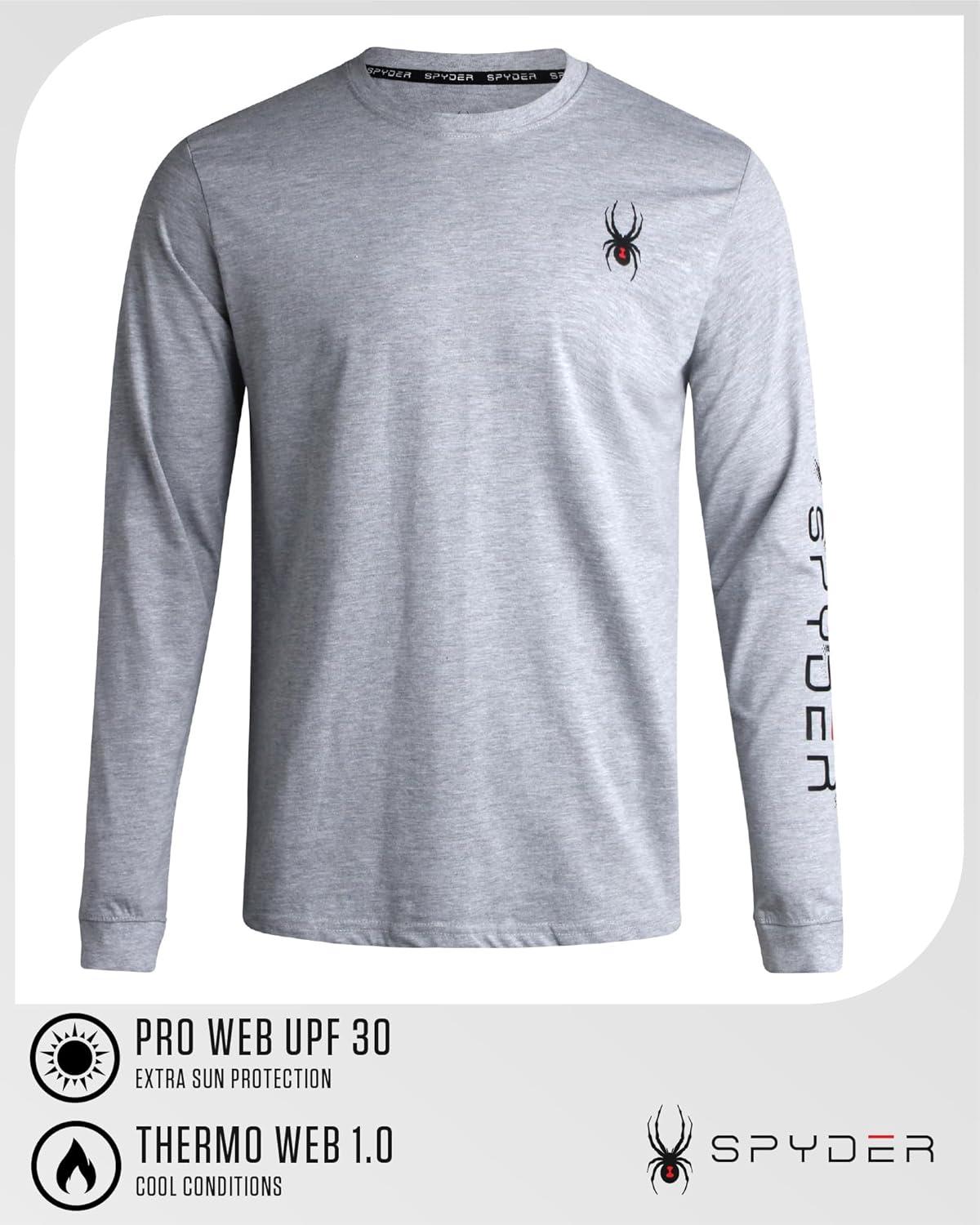 imageSpyder Mens Long Sleeve Tee Shirts  Mountain Top Printed Crewneck Graphic Tee  Casual Long Sleeve Shirts for Men SXXLGrey Heather