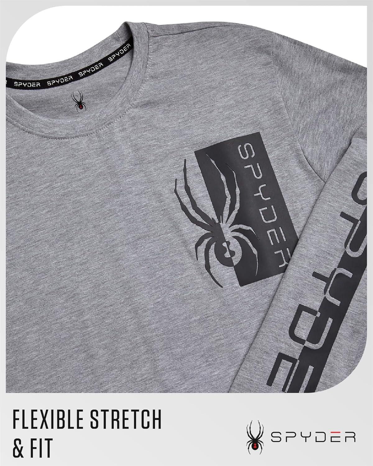 imageSpyder Mens Long Sleeve Tee Shirts  Mountain Top Printed Crewneck Graphic Tee  Casual Long Sleeve Shirts for Men SXXLHeather Grey Logo