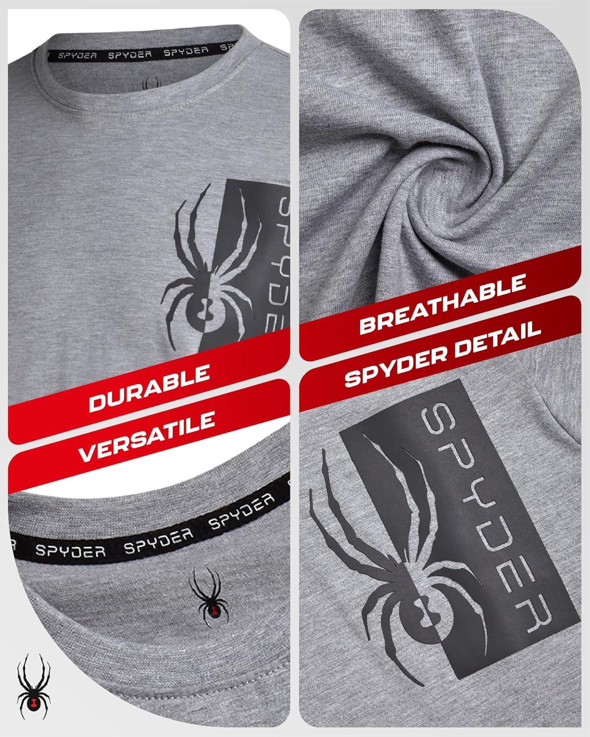 imageSpyder Mens Long Sleeve Tee Shirts  Mountain Top Printed Crewneck Graphic Tee  Casual Long Sleeve Shirts for Men SXXLHeather Grey Logo