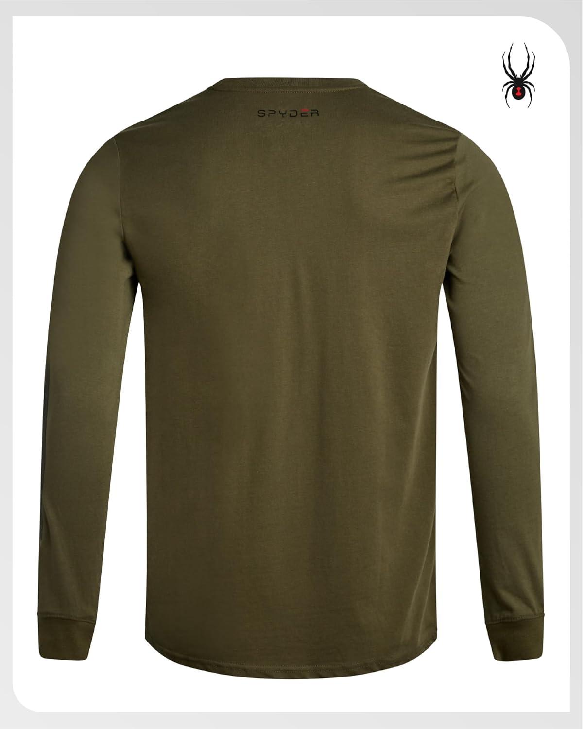 imageSpyder Mens Long Sleeve Tee Shirts  Mountain Top Printed Crewneck Graphic Tee  Casual Long Sleeve Shirts for Men SXXLSage Logo