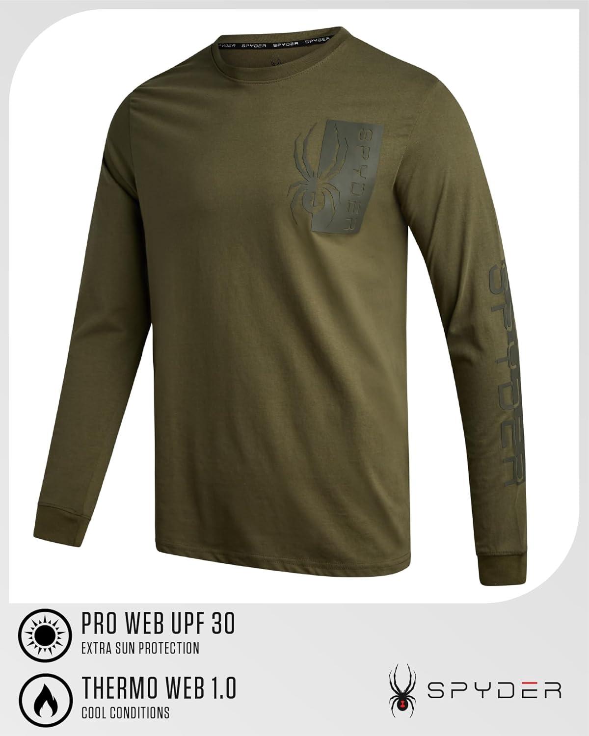 imageSpyder Mens Long Sleeve Tee Shirts  Mountain Top Printed Crewneck Graphic Tee  Casual Long Sleeve Shirts for Men SXXLSage Logo