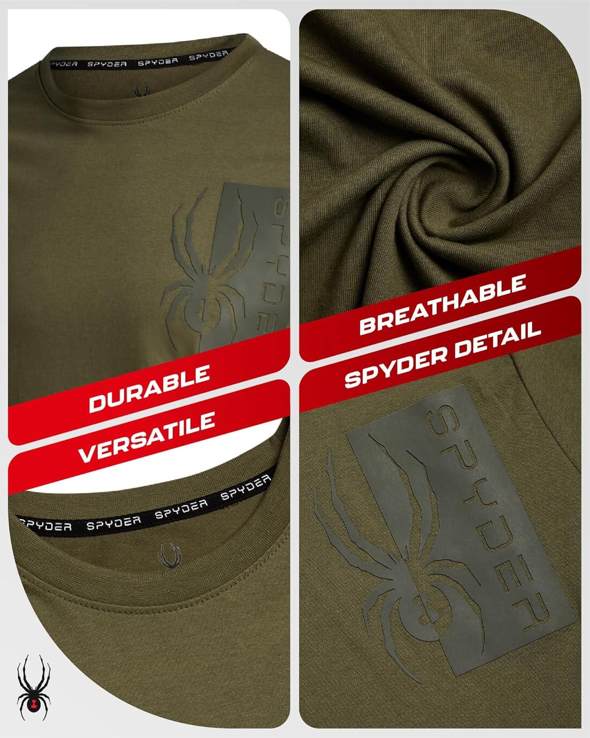 imageSpyder Mens Long Sleeve Tee Shirts  Mountain Top Printed Crewneck Graphic Tee  Casual Long Sleeve Shirts for Men SXXLSage Logo