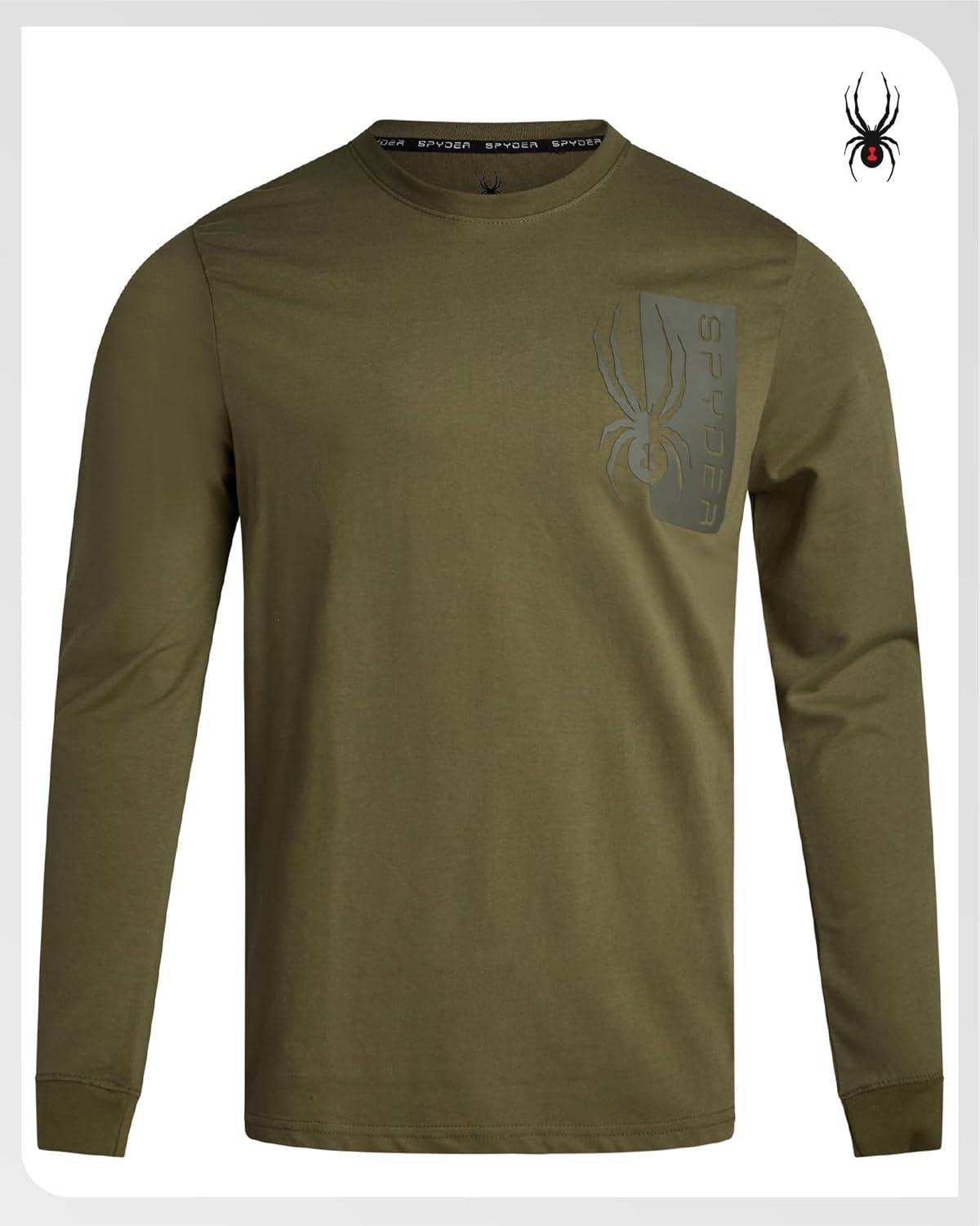 imageSpyder Mens Long Sleeve Tee Shirts  Mountain Top Printed Crewneck Graphic Tee  Casual Long Sleeve Shirts for Men SXXLSage Logo
