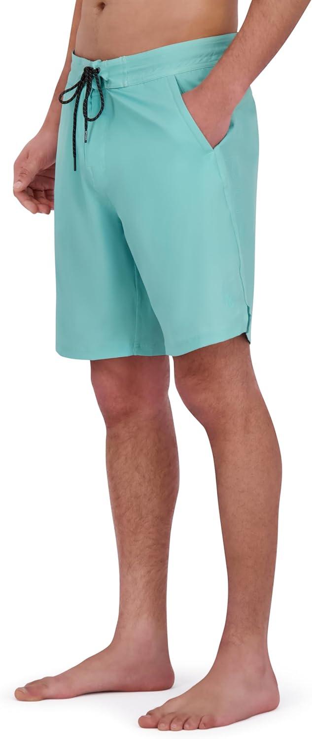 imageSpyder Mens Swim Trunks Stretch QuickDry 9 Inseam Board Shorts UPF Pockets Brief LinerWasabi