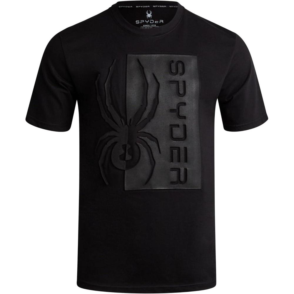imageSpyder Mens Graphic TShirts  Soft Cotton Blend Classic Crewneck Short Sleeve Shirts for Men Casual Shirts for Daily WearBlack Logo