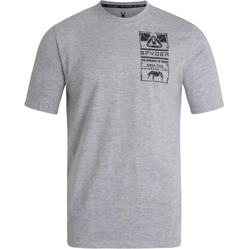 imageSpyder Mens Graphic TShirts  Soft Cotton Blend Classic Crewneck Short Sleeve Shirts for Men Casual Shirts for Daily WearGrey Heather