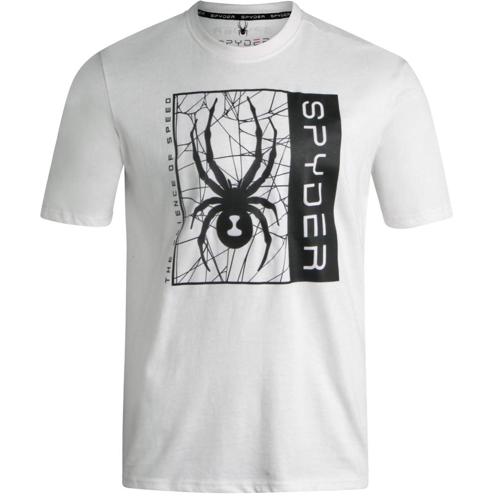 imageSpyder Mens Graphic TShirts  Soft Cotton Blend Classic Crewneck Short Sleeve Shirts for Men Casual Shirts for Daily WearWhite Spyder