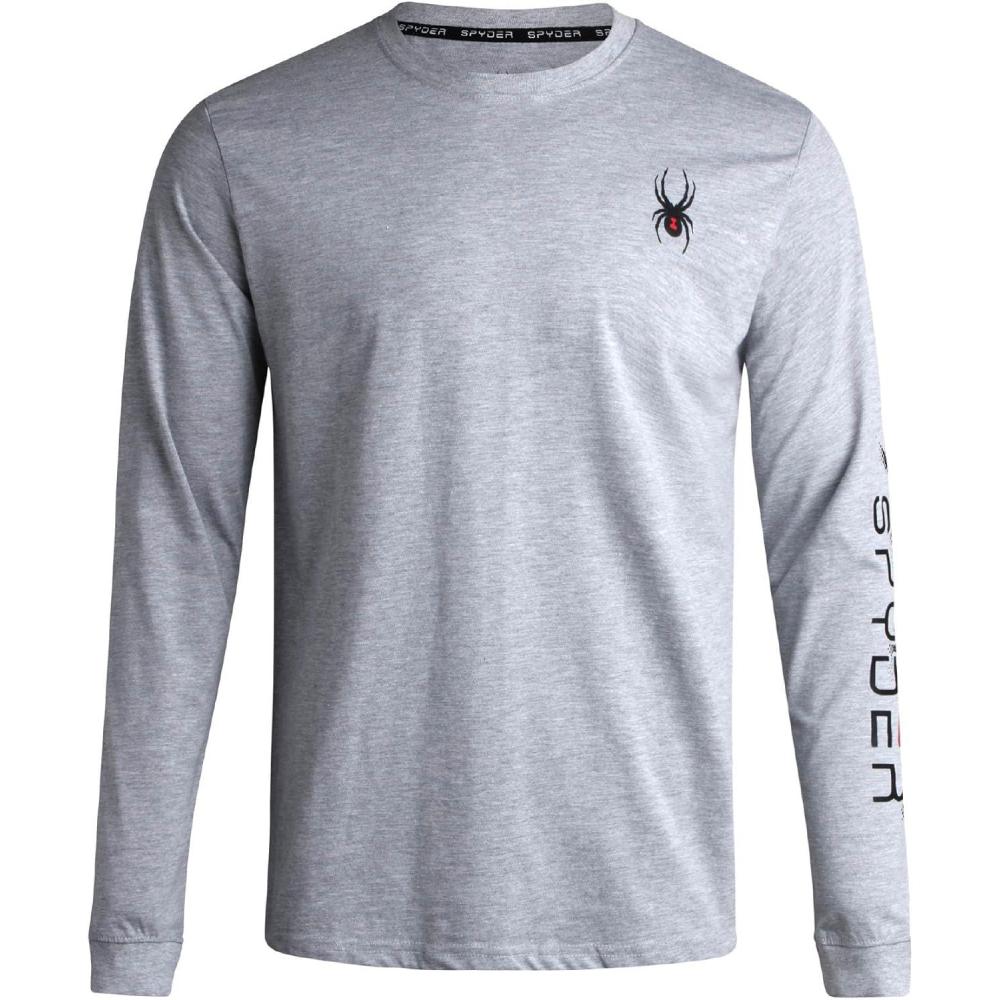 imageSpyder Mens Long Sleeve Tee Shirts  Mountain Top Printed Crewneck Graphic Tee  Casual Long Sleeve Shirts for Men SXXLGrey Heather
