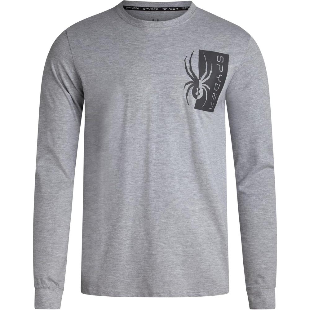 imageSpyder Mens Long Sleeve Tee Shirts  Mountain Top Printed Crewneck Graphic Tee  Casual Long Sleeve Shirts for Men SXXLHeather Grey Logo