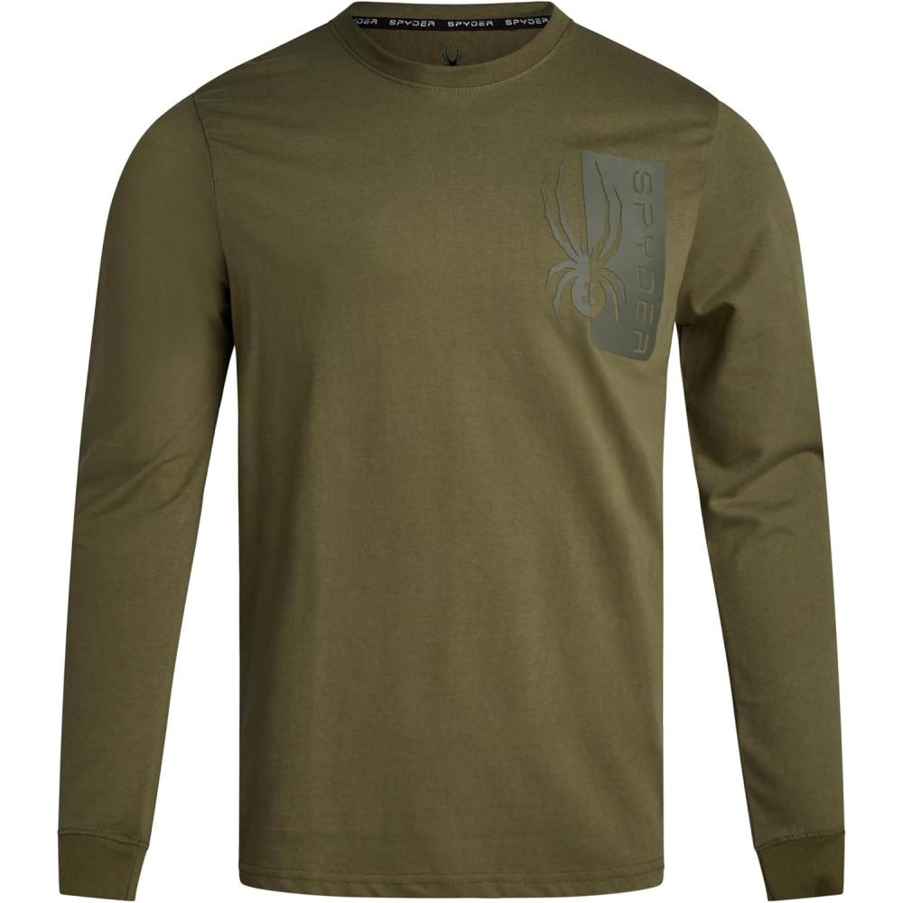 imageSpyder Mens Long Sleeve Tee Shirts  Mountain Top Printed Crewneck Graphic Tee  Casual Long Sleeve Shirts for Men SXXLSage Logo