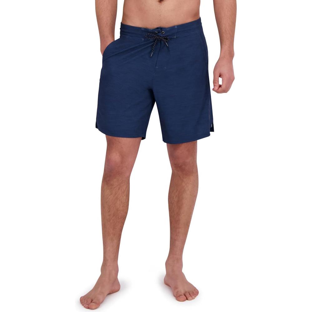 imageSpyder Mens Swim Trunks Stretch QuickDry 9 Inseam Board Shorts UPF Pockets Brief LinerOld Denim