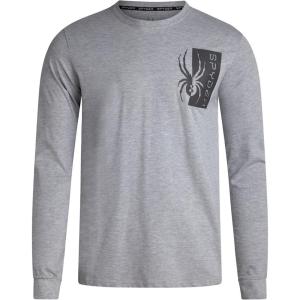 imageSpyder Mens Long Sleeve Tee Shirts  Mountain Top Printed Crewneck Graphic Tee  Casual Long Sleeve Shirts for Men SXXLHeather Grey Logo