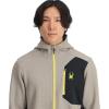imageSpyder mens Bandit Hooded Zip Ski Mid Layer Sweater JacketConcrete