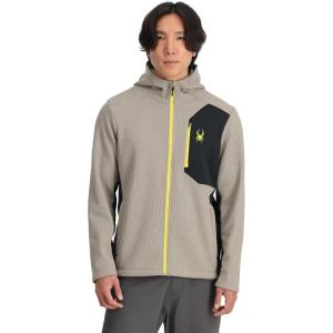 imageSpyder mens Bandit Hooded Zip Ski Mid Layer Sweater JacketConcrete