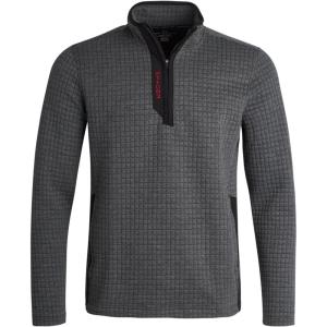 imageSpyder Mens Quarter Zip Pullover Sweater  Performance Grid Fleece 14 Zip Pullover Mens Sweatshirt for Golf Hiking RunningGrey