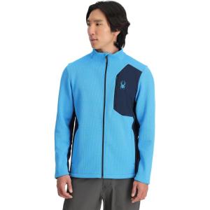 imageSpyder Mens Bandit Hybrid Full Zip Mid Layer JacketAether Blue