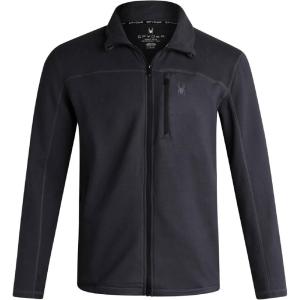 imageSpyder Mens Fleece Jacket  Polar Fleece Suede Mens Jacket Lightweight UPF 30 Athletic Zip Up 2 Way Stretch Coat for MenBlack