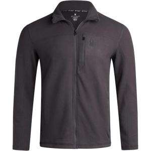 imageSpyder Mens Fleece Jacket  Polar Fleece Suede Mens Jacket Lightweight UPF 30 Athletic Zip Up 2 Way Stretch Coat for MenDark Grey