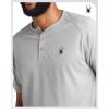 imageSpyder Mens Henley Shirt  Lightweight Quick Dry Moisture Wicking Short Sleeve Athletic Performance Shirts for MenPewter