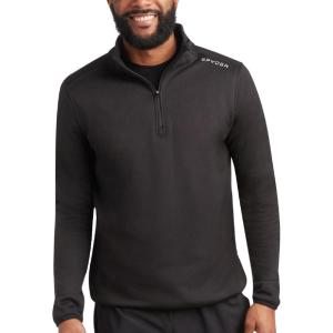 imageSpyder Mens Quarter Zip Pullover Sweatshirt  Lightweight Soft Fleece Athletic Pullover  Gym ampamp Running Sweatshirts for MenBlack Zip