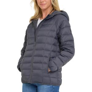 imageSpyder Packable Puffer Jacket Womens with Hood Lightweight Full Zip Winter Quilted Womens Puffer CoatCharcoal