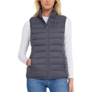 imageSpyder Womens Puffer Vest  Lightweight Sleeveless Puffer Vest Women  Cozy Fall Fashion Warm Quilted Jackets for WomenCharcoal