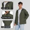 imageSpyder Packable Rain Jacket Men  Waterproof Windbreaker with Hood Lightweight Rain Coat Slicker Travel Golf FishingOlive