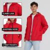 imageSpyder Packable Rain Jacket Men  Waterproof Windbreaker with Hood Lightweight Rain Coat Slicker Travel Golf FishingRed