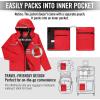 imageSpyder Packable Rain Jacket Men  Waterproof Windbreaker with Hood Lightweight Rain Coat Slicker Travel Golf FishingRed