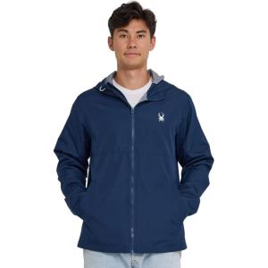 imageSpyder Packable Rain Jacket Men  Waterproof Windbreaker with Hood Lightweight Rain Coat Slicker Travel Golf FishingNavy