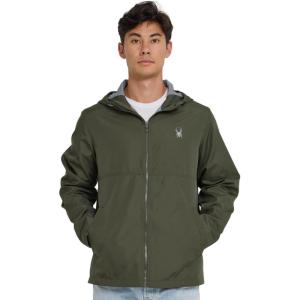 imageSpyder Packable Rain Jacket Men  Waterproof Windbreaker with Hood Lightweight Rain Coat Slicker Travel Golf FishingOlive