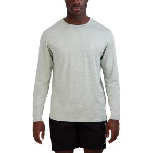 imageSpyder Mens Long Sleeve Rashguard  QuickDry Swim Shirt Sun Protection Performance TopAqua Grey