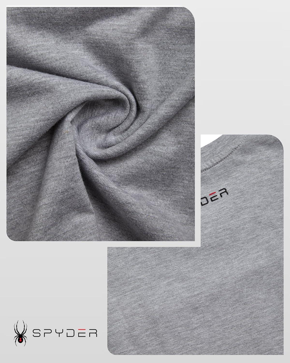 imageSpyder Mens TShirts  Soft Cotton Blend Crewneck Short Sleeve Graphic Tees for Men  Streetwear Graphic Casual Mens ShirtsHeather Grey Logo