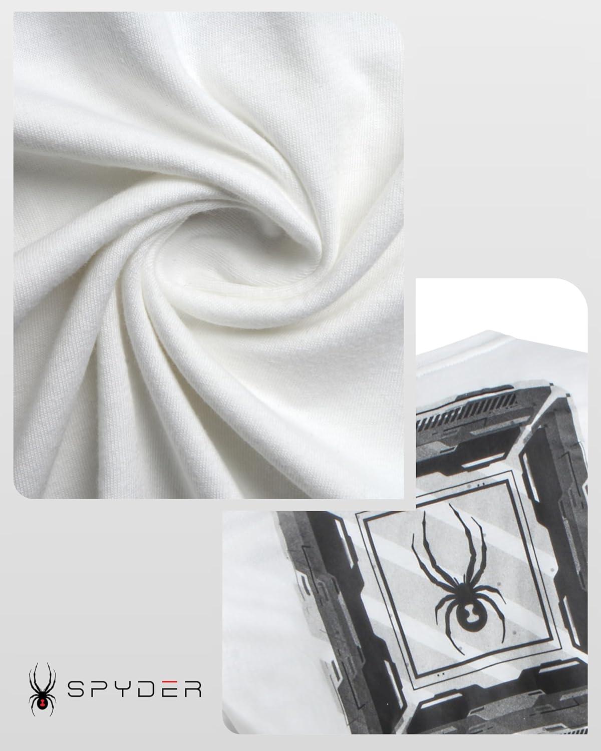 imageSpyder Mens TShirts  Soft Cotton Blend Crewneck Short Sleeve Graphic Tees for Men  Streetwear Graphic Casual Mens ShirtsWhite