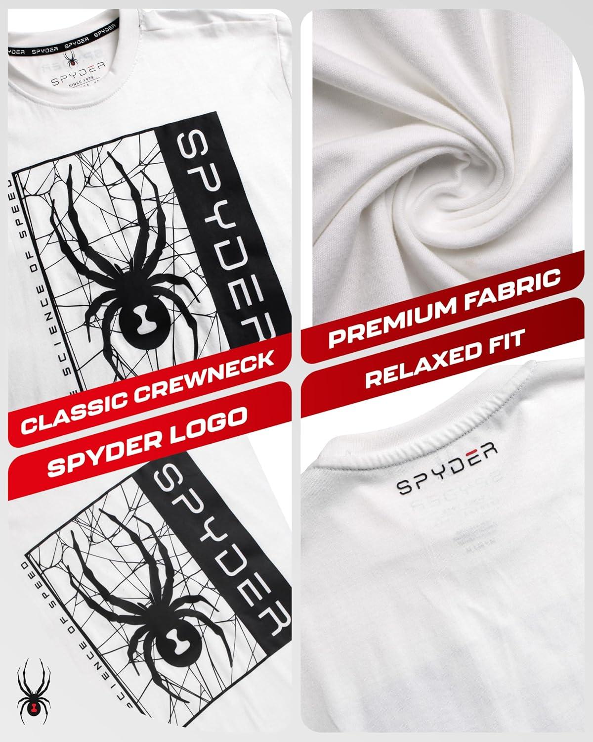 imageSpyder Mens TShirts  Soft Cotton Blend Crewneck Short Sleeve Graphic Tees for Men  Streetwear Graphic Casual Mens ShirtsWhite Spyder