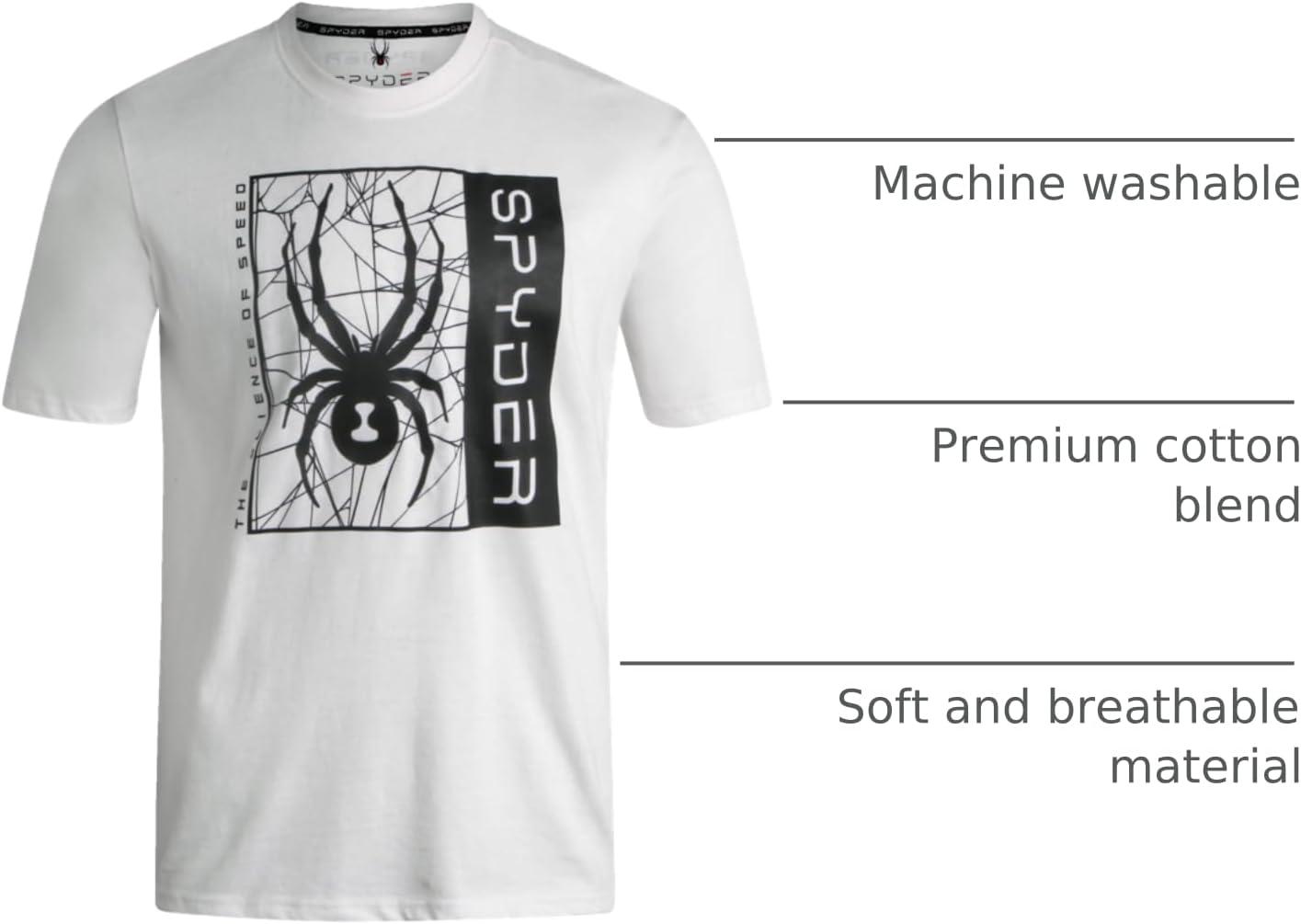 imageSpyder Mens TShirts  Soft Cotton Blend Crewneck Short Sleeve Graphic Tees for Men  Streetwear Graphic Casual Mens ShirtsWhite Spyder