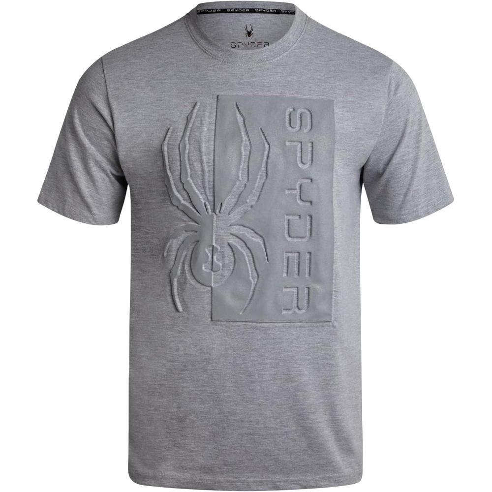 imageSpyder Mens TShirts  Soft Cotton Blend Crewneck Short Sleeve Graphic Tees for Men  Streetwear Graphic Casual Mens ShirtsHeather Grey Logo