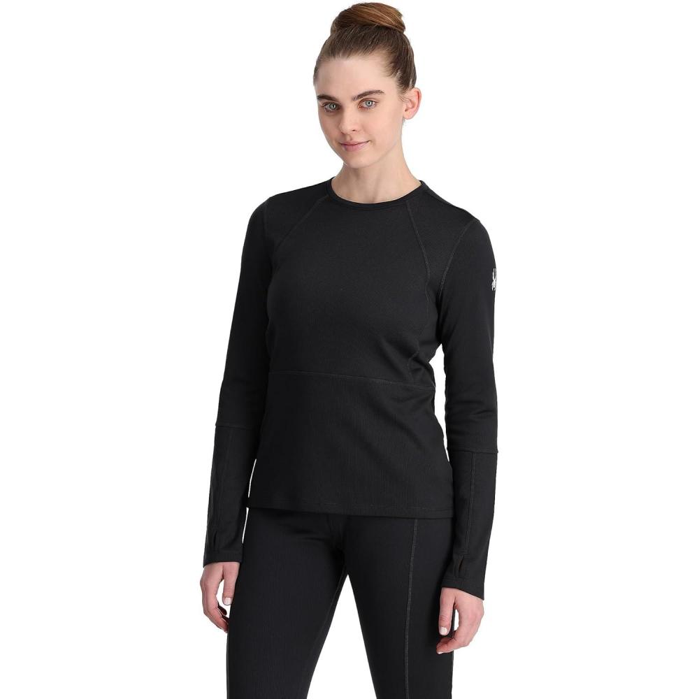 imageSpyder Womens Charger Crew Baselayer Thermal Ski TopBlack