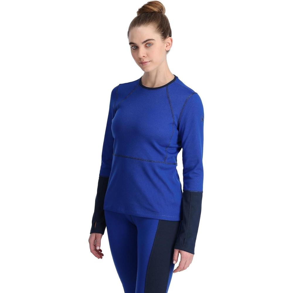 imageSpyder Womens Charger Crew Baselayer Thermal Ski TopElectric Blue