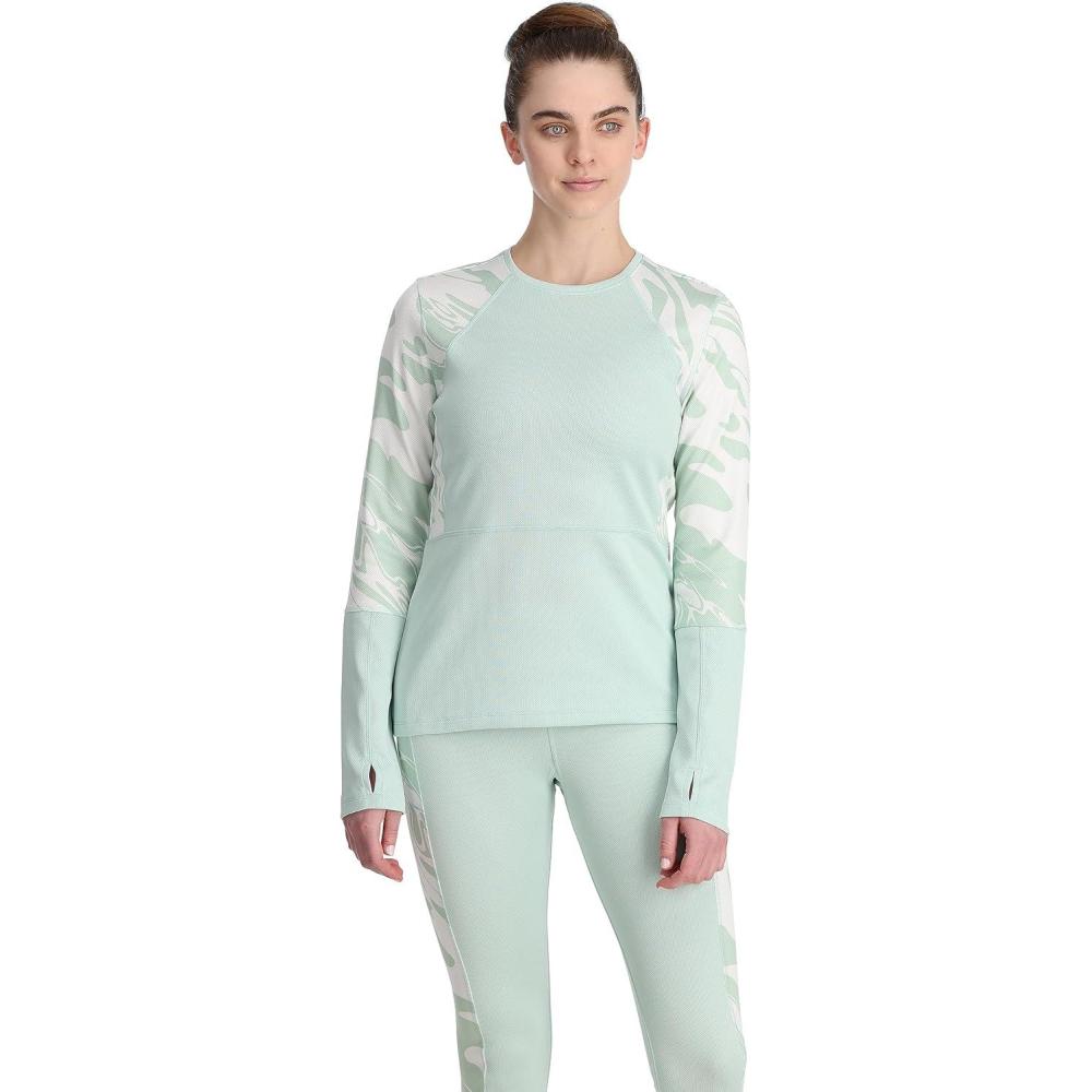 imageSpyder Womens Charger Crew Baselayer Thermal Ski TopWintergreen