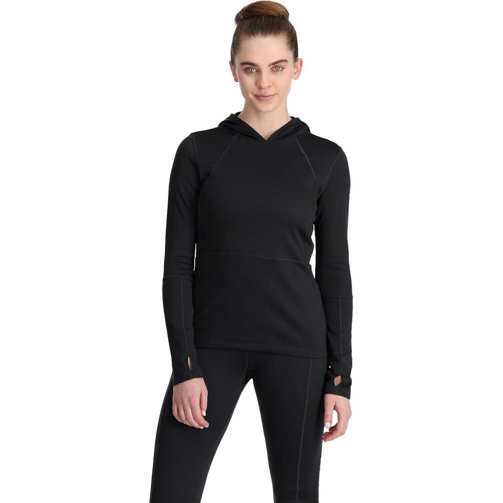 imageSpyder Womens Charger Hoodie Baselayer Thermal Ski TopBlack