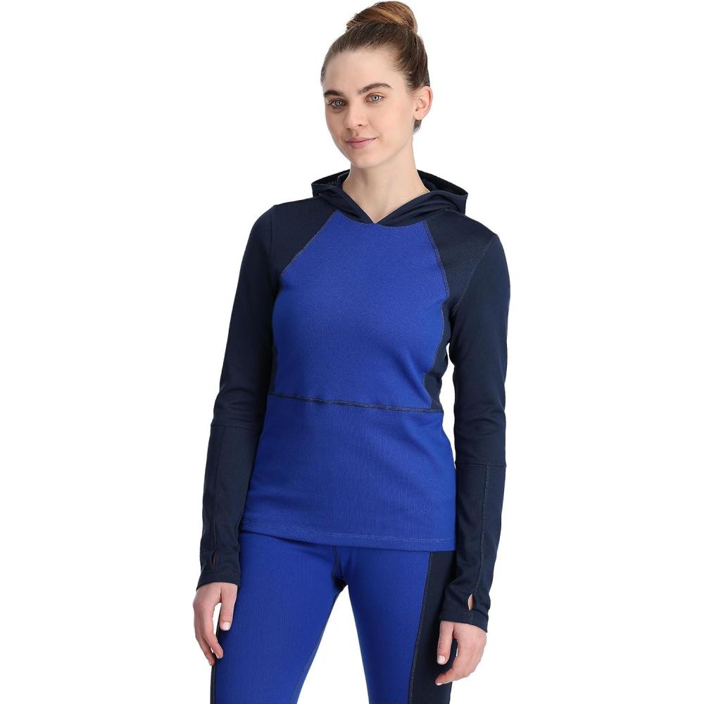 imageSpyder Womens Charger Hoodie Baselayer Thermal Ski TopElectric Blue