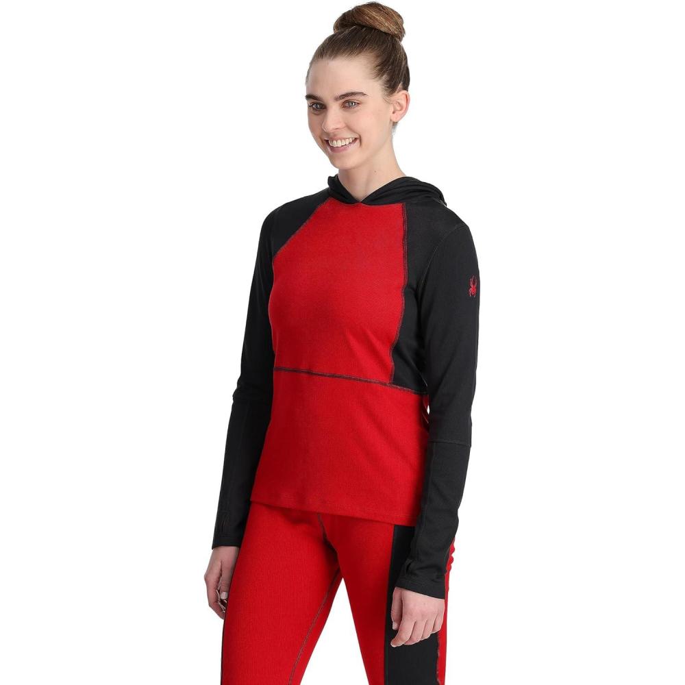 imageSpyder Womens Charger Hoodie Baselayer Thermal Ski TopPulse