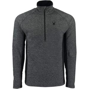 image:imageSpyder Mens Standard Outbound Half Zip MidWeight Mock Neck SweaterBlackLimestone