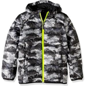 image:imageSpyder boys Boys Geared Hoody Synthetic Down JacketCamo Distress PrintCamo Distress PrintBryte Yellow