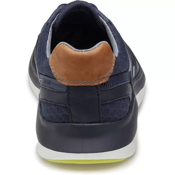 imageJohnston amp Murphy Mens Activate Plain Toe Shoe  Breathable Construction  Ventilated EVA SoleNavy MeshFull Grain