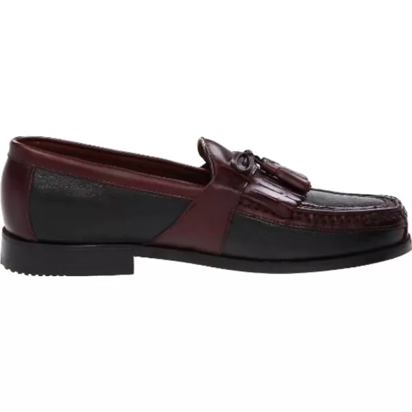 imageJohnston amp Murphy Mens Aragon Kiltie Tassel Casual Dress ShoeClassic DesignLeather Textile LiningLeather Sole with Rubber HeelBlack SmoothAntique Mahogany Waxed